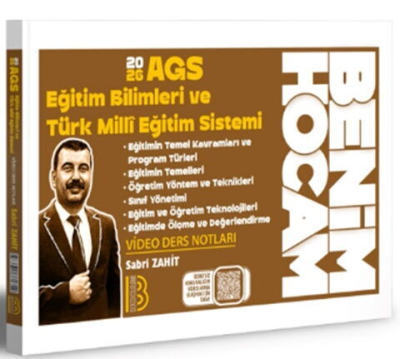 2026 AGS Eğitim Bilimleri ve Türk Milli Eğitim Sistemi Video Ders Notları SABRİ HOCA Benim Hocam Yayınları SegaCopy Fotokopi Merkezi