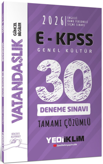 2026 E-KPSS Tüm Adaylar İçin Genel Kültür Vatandaşlık Tamamı Çözümlü 30 Deneme Sınavı Yediiklim Yayınları SegaCopy Fotokopi Merkezi