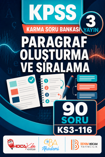 Paragraf Oluşturma ve Sıralama 3 Yayın 90 Soru (Benim Hocam - CBA - Hoca Kafası Yayınları)