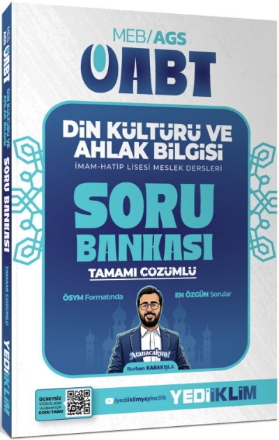 MEB AGS ÖABT Din Kültürü ve Ahlak Bilgisi Tamamı çözümlü Soru Bankası Yediiklim Yayınları SegaCopy Fotokopi Merkezi