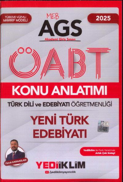 2025 MEB AGS ÖABT Türk Dili ve Edebiyatı Öğretmenliği Yeni Türk Edebiyatı Konu Anlatımı Yediiklim Yayınları