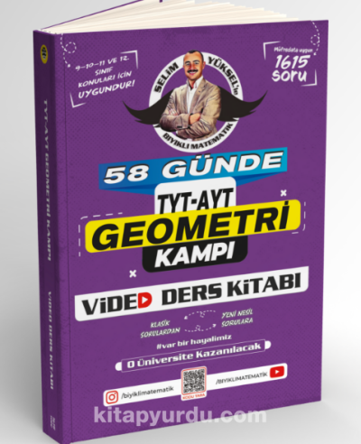 Bıyıklı Matematik 58 Günde TYT AYT GEOMETRI Video Ders Kitabı Selim Yüksel SegaCopy Fotokopi Merkezi