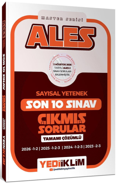 ALES Sayısal Yetenek Master Serisi Tamamı Çözümlü Son 10 Sınav Çıkmış Sorular Yediiklim Yayınları SegaCopy Fotokopi Merkezi