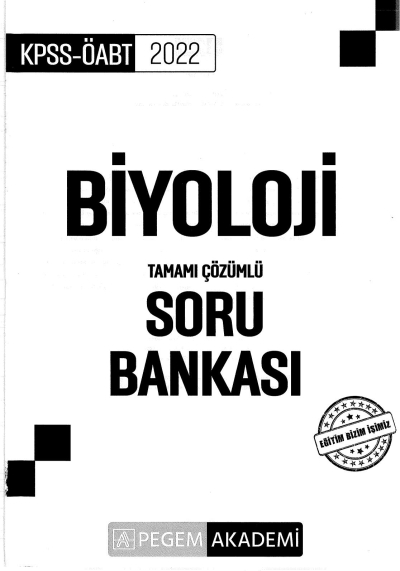 BİYOLOJİ TAMAMI ÇÖZÜMLÜ SORU BANKASI SegaCopy Fotokopi Merkezi