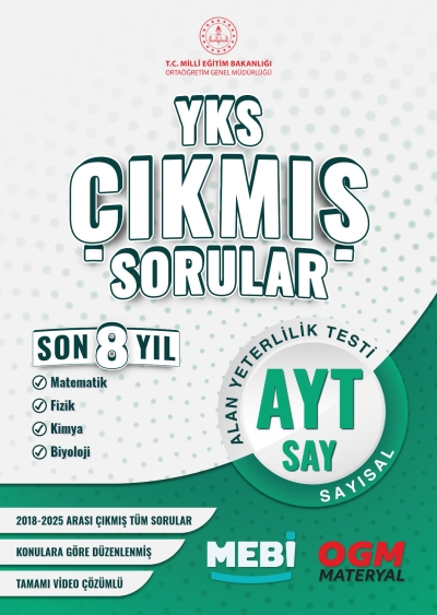YKS Çıkmış Sorular AYT Sayısal Son 8 Yıl (2018-205) MEB OGM SegaCopy Fotokopi Merkezi