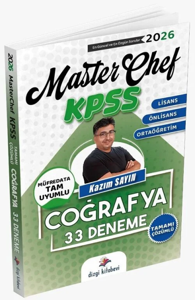 2026 KPSS Coğrafya MasterChef 33 Deneme Çözümlü Kazım Sayın Dizgi Kitap Yayınları SegaCopy Fotokopi Merkezi