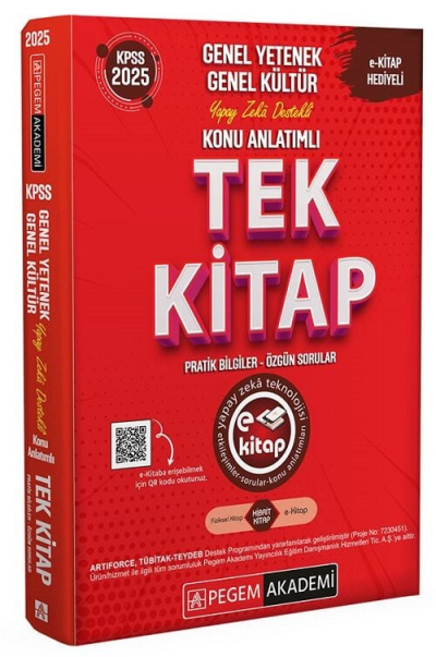 2025 KPSS Genel Yetenek Genel Kültür Konu Anlatımlı Tek Kitap Pegem Akademi Yayıncılık SegaCopy Fotokopi Merkezi