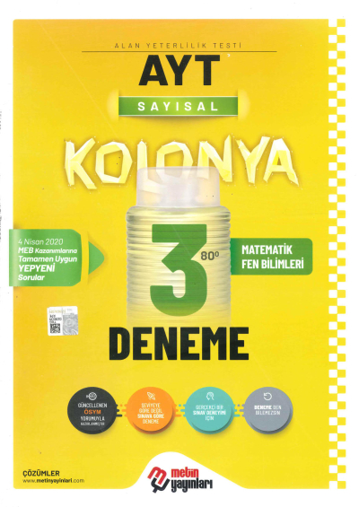 AYT Sayısal Kolonya 3 Deneme SegaCopy Fotokopi Merkezi