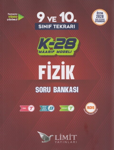 2028 TYT 9. ve 10. Sınıf Fizik Tekrarı K-28 Maarif Model Soru Bankası Limit Yayınları SegaCopy Fotokopi Merkezi