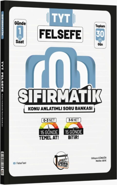 TYT Felsefe Sıfırmatik Konu Anlatımlı Soru Bankası Ders Platosu SegaCopy Fotokopi Merkezi
