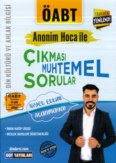 ANONİM HOCA İLE ÇIKMASI MUHTEMEL SORULAR NİYET ETTİM ATANMAYA SegaCopy Fotokopi Merkezi