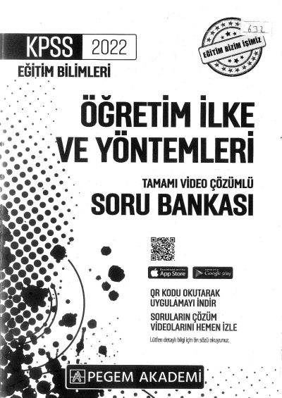 2022 KPSS Eğitim Bilimleri ÖĞRETİM İLKE VE YÖNTEMLERİ SORU BANKASI SegaCopy Fotokopi Merkezi