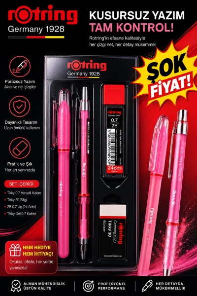 Rotring 0.7 Uçlu Kalem Jel Kalem Silgi Uç Set SegaCopy Fotokopi Merkezi