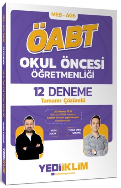 MEB AGS ÖABT Okul Öncesi Öğretmenliği Tamamı Çözümlü 12 Deneme Yediiklim Yayınları SegaCopy Fotokopi Merkezi