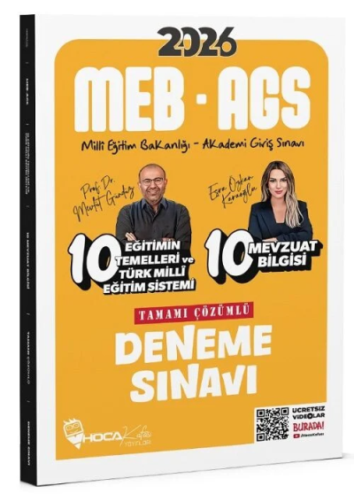 2026 MEB AGS Eğitimin Temelleri ve Türk Milli Eğitim Sistemi Mevzuat Bilgisi 10-10 Deneme Hoca Kafası