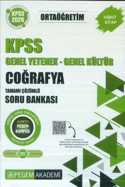 Ortaöğretim KPSS Coğrafya Tamamı Çözümlü Soru Bankası Pegem Akademi SegaCopy Fotokopi Merkezi