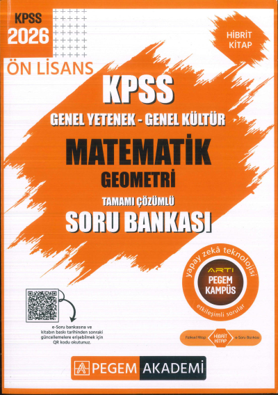 Ön Lisans KPSS Matematik-Geometri Tamamı Çözümlü Soru Bankası Pegem Akademi SegaCopy Fotokopi Merkezi
