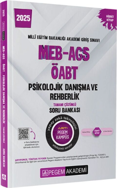 2025 MEB-AGS-ÖABT Psikolojik Danışma ve Rehberlik Tamamı Çözümlü Soru Bankası Pegem Akademi Yayıncılık SegaCopy Fotokopi Merkezi