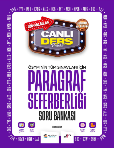 ÖSYM nin Tüm Sınavlar İçin Paragraf Seferberliği Soru Bankası