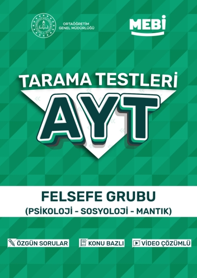 AYT Tarama Testleri Felsefe Grubu (Psikoloji- Sosyoloji-Mantık) MEBİ OGM SegaCopy Fotokopi Merkezi