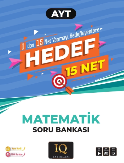 AYT Hedef 15 Net Matematik Soru Bankası IQ Yayınları SegaCopy Fotokopi Merkezi