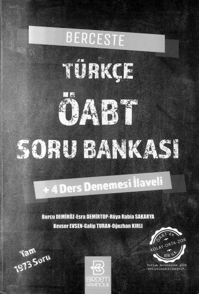 BERCESTE TÜRK ÖABT SORU BANKASI 1973 SORU