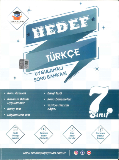 7. Sınıf Türkçe Hedef Uygulamalı Soru Bankası Zeka Küpü Yayınları SegaCopy Fotokopi Merkezi