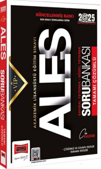 2025 ALES Vip Sayısal-Sözel Yetenek Tamamı Çözümlü Soru Bankası Yargı Yayınları SegaCopy Fotokopi Merkezi