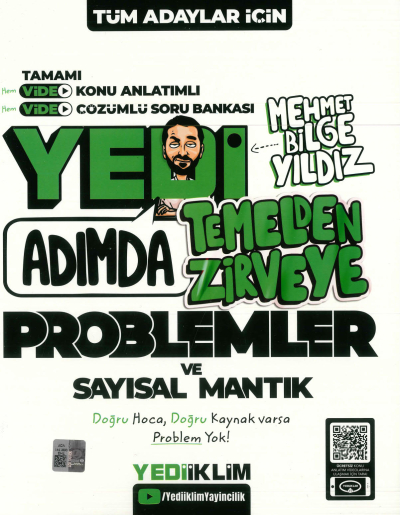 KPSS-ALES-DGS Yedi Adımda Temelden Zirveye Problemler ve Sayısal Mantık Video Konu Anlatımlı Video Çözümlü Soru Bankası Yediiklim Yayınları SegaCopy Fotokopi Merkezi