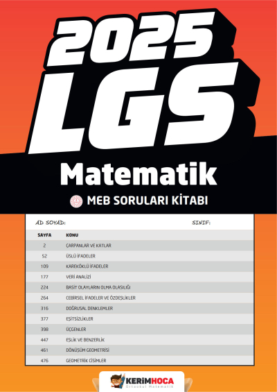 2025 LGS Matematik Meb Soruları Kitabı Kerim Hoca SegaCopy Fotokopi Merkezi