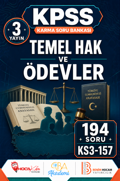 Temel Hak ve Ödevler 3 Yayın 194 Soru (Benim Hocam - CBA - Hoca Kafası Yayınları)