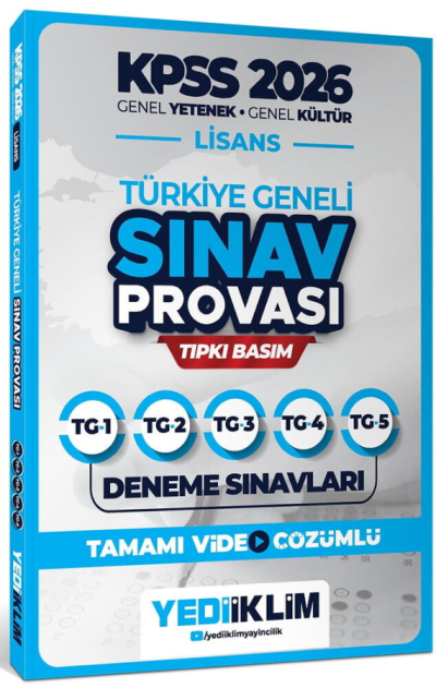 2026 KPSS Lisans GY-GK Türkiye Geneli Sınav Provası Tıpkı Basım Deneme Sınavları Tamamı Video Çözümlü Yediiklim Yayınları (TG1-2-3-4-5) SegaCopy Fotokopi Merkezi