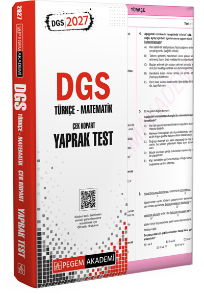 2027 DGS Türkçe Matematik Yaprak Test Pegem Akademi SegaCopy Fotokopi Merkezi