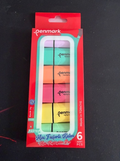 MİNİ FOSFORLU KALEM 6 LI PASTEL PENMARK SegaCopy Fotokopi Merkezi
