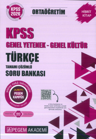 Ortaöğretim KPSS Türkçe Tamamı Çözümlü Soru Bankası Pegem Akademi SegaCopy Fotokopi Merkezi