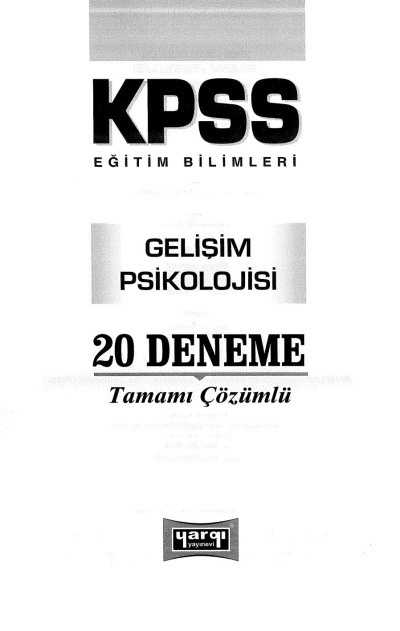 GELİŞİM PSİKOLOJİSİ 20 Lİ DENEME