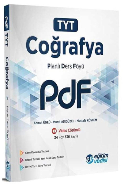 TYT Coğrafya Planlı Ders Föyü PDF Eğitim Vadisi Yayınları SegaCopy Fotokopi Merkezi
