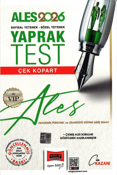 2026 ALES VIP Sayısal-Sözel Yetenek Çek Kopart Yaprak Test Yargı Yayınevi SegaCopy Fotokopi Merkezi