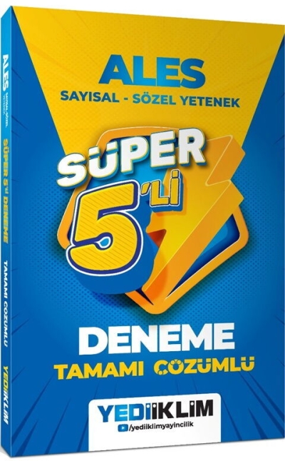 2027 ALES Tamamı Çözümlü Süper 5 li Deneme Yediiklim Yayınları SegaCopy Fotokopi Merkezi