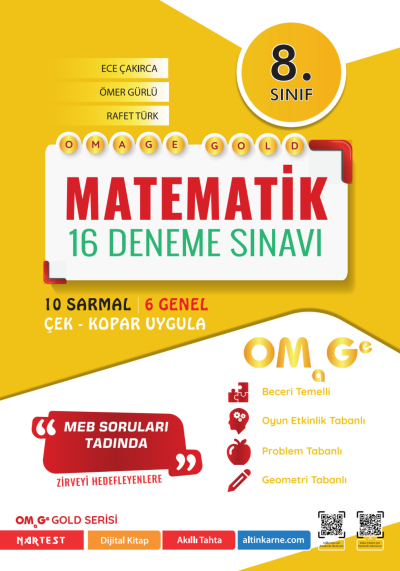 8. Sınıf Omage Gold Matematik 16 Deneme Sınavı Omage Yayınları SegaCopy Fotokopi Merkezi