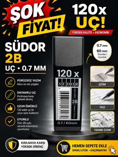 120 Li 0.7 Kalem Ucu 2B Südor SegaCopy Fotokopi Merkezi