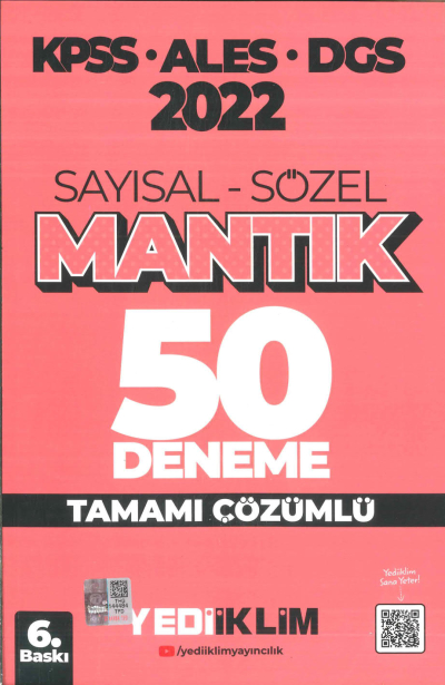 KPSS ALES DGS SAYISAL-SÖZEL MANTIK 50 DENEME TAMAMI ÇÖZÜMLÜ SegaCopy Fotokopi Merkezi