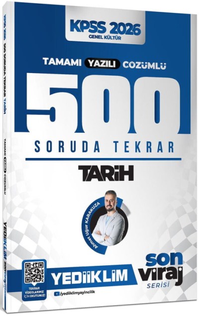 Tarih Son Viraj Serisi Tamamı Yazılı Çözümlü 500 Soruda Genel Tekrar Kampı Yediiklim Yayınları SegaCopy Fotokopi Merkezi