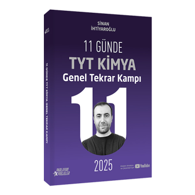 2025 11 Günde TYT Kimya Genel Tekrar Kampı Video Ders Takip Kitabı Sinan İhtiyaroğlu Parlayan Projeler SegaCopy Fotokopi Merkezi