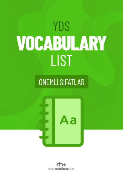 YDS Vocabulary List Önemli Sıfatlar Remzi Hocam SegaCopy Fotokopi Merkezi