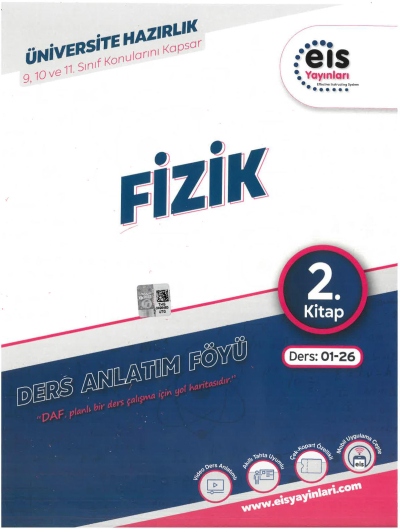 YKS - Mavi Set - DAF - Fizik - 2. Kitap Eis Yayınları Ders:01-26 9-10-11. Sınıf Konularını Kapsar SegaCopy Fotokopi Merkezi