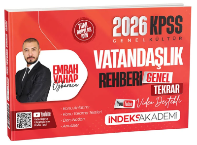 2026 KPSS Vatandaşlık Rehberi Video Destekli Genel Tekrar İndeks Akademi Yayıncılık SegaCopy Fotokopi Merkezi
