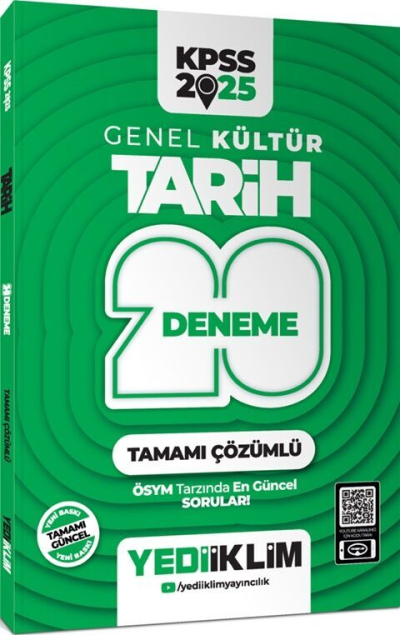 2025 KPSS Genel Kültür Tarih Tamamı Çözümlü 20 Deneme