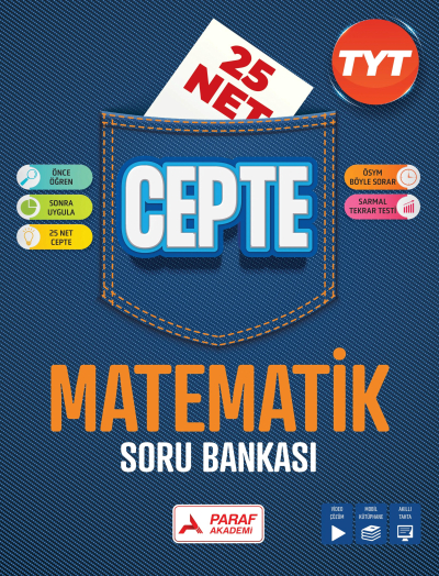 TYT Matematik Soru Bankası 25 Net Cepte Soru Bankası PRF Paraf Yayınları