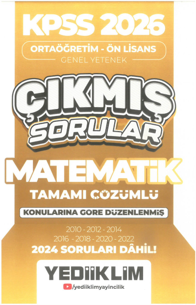 2026 KPSS Ortaöğretim-Önlisans Matematik Konularına Göre Çıkmış Sorular(2024 soruları dahil) Yediiklim Yayınları SegaCopy Fotokopi Merkezi